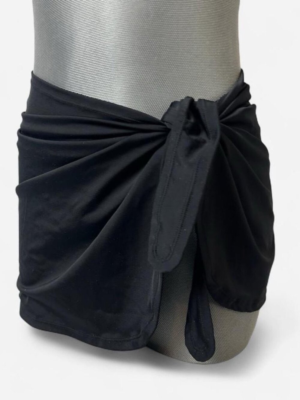 Victoria's Secret Swim Skirt Sz M/L Cover Up Sarong Black Side Tie Knot EUC